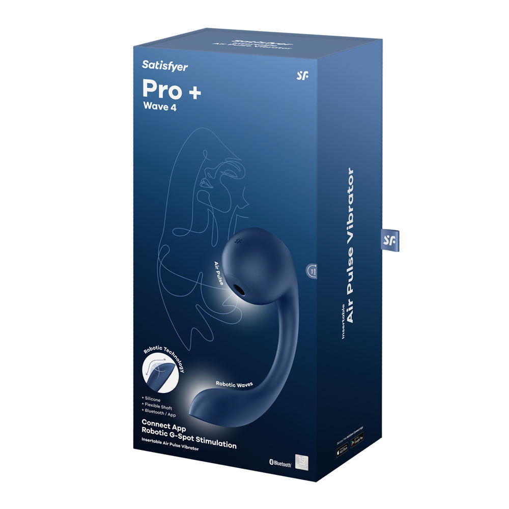 Satisfyer Pro+ Wave 4 USB Rechargeable Vibrator with Air Pulse Stimulation & App Control