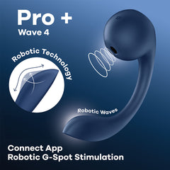 Satisfyer Pro+ Wave 4 USB Rechargeable Vibrator with Air Pulse Stimulation & App Control