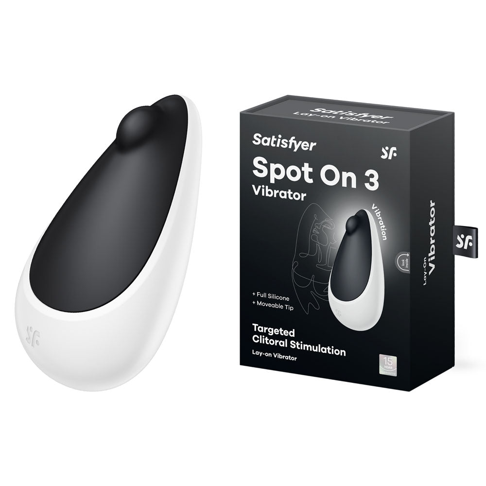 Satisfyer Spot On 3 USB Rechargeable Lay On Vibrator - Black & White