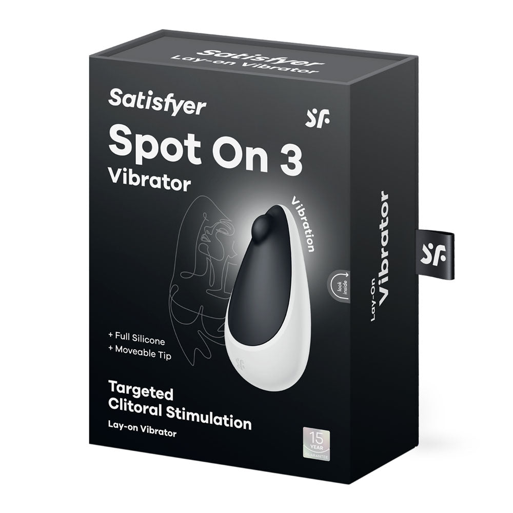 Satisfyer Spot On 3 USB Rechargeable Lay On Vibrator - Black & White