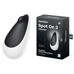 Satisfyer Spot On 3 USB Rechargeable Lay On Vibrator - Black & White