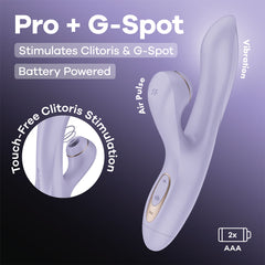 Satisfyer Pro + G-Spot - Battery Series - Lavender Vibrator with Air Pulse Clitoral Stimulator