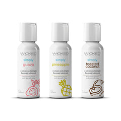 Wicked Simply Tropical Trio Flavoured Water Based Lube - Set of 3 x 30 ml Bottles