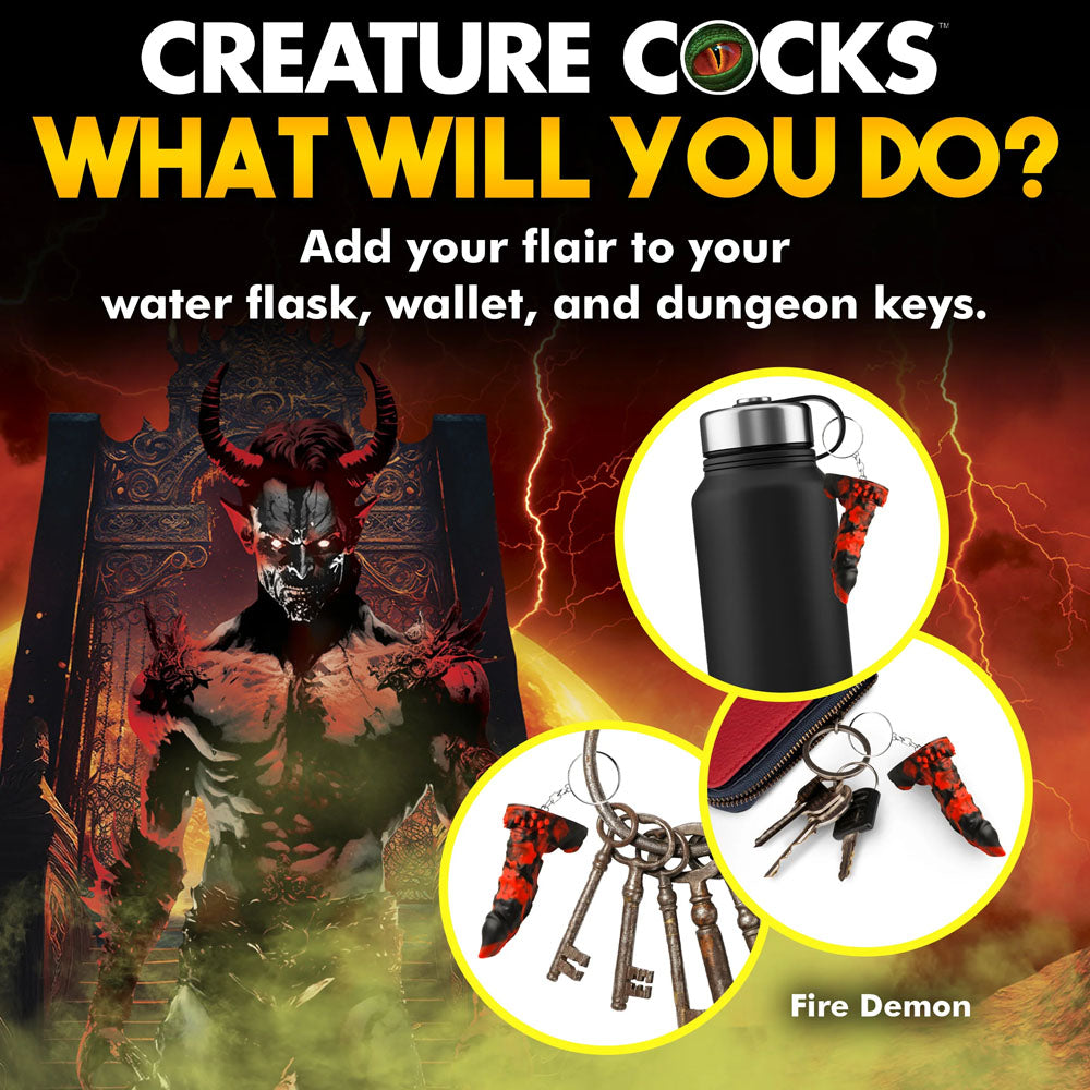 Creature Cocks Fire Demon Novelty Dildo Keyring