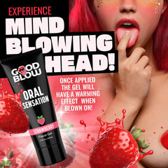 Good Blow Oral Sensation Gel - Strawberry - Strawberry Flavoured Oral Sex Gel - 44 ml Tube