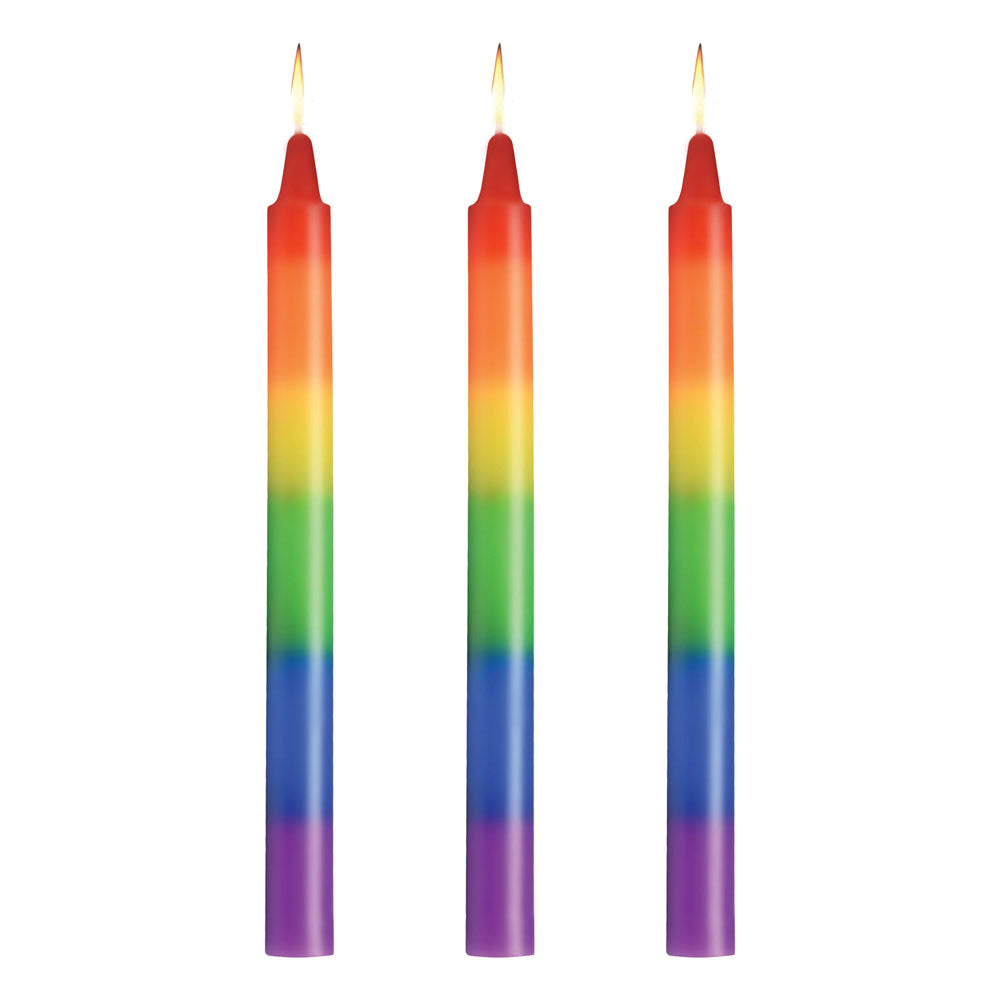 Master Series Pride Candles - Rainbow Drip Candles - Set of 3