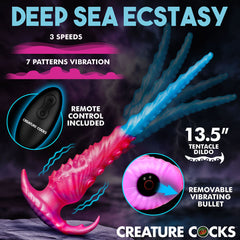 Creature Cocks Vibropus - Blue/Pink 34.3 cm USB Rechargeable Vibrating Tentacle Dildo with Wireless Remote