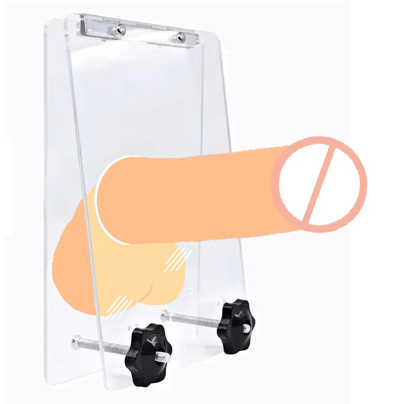 Acrylic Ball Crusher Adjustable BDSM Testicle Crushing Device in Clear or Black