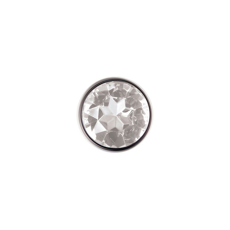 Adam & Eve Metal Anal Plug with Clear Gem  - Large - Shhh...