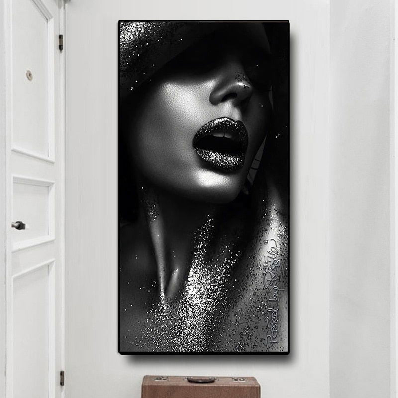 African allure. Glamour portrait photography printed on canvas - Shhh...