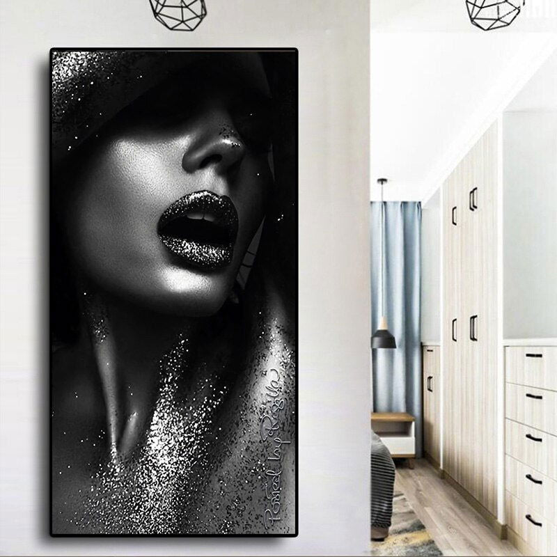 African allure. Glamour portrait photography printed on canvas - Shhh...
