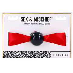 Amor Satin Ball Gag - Red - Shhh...