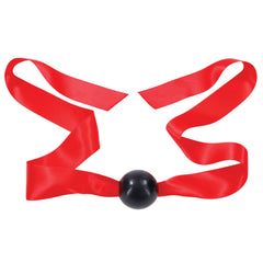 Amor Satin Ball Gag - Red - Shhh...