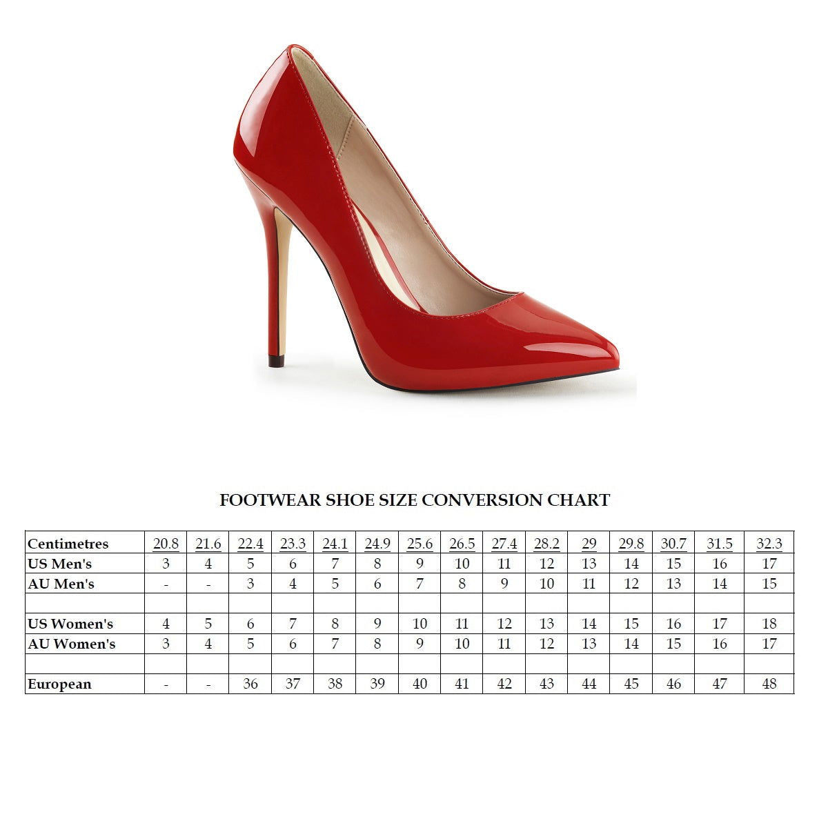 Amuse 20 Classic Pump with 5 inch heel - Red Patent - Shhh...