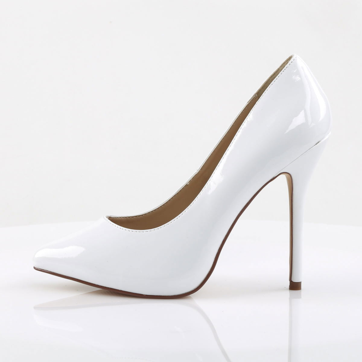 Amuse 20 Classic Pump with 5 inch heel - White Patent - Shhh...