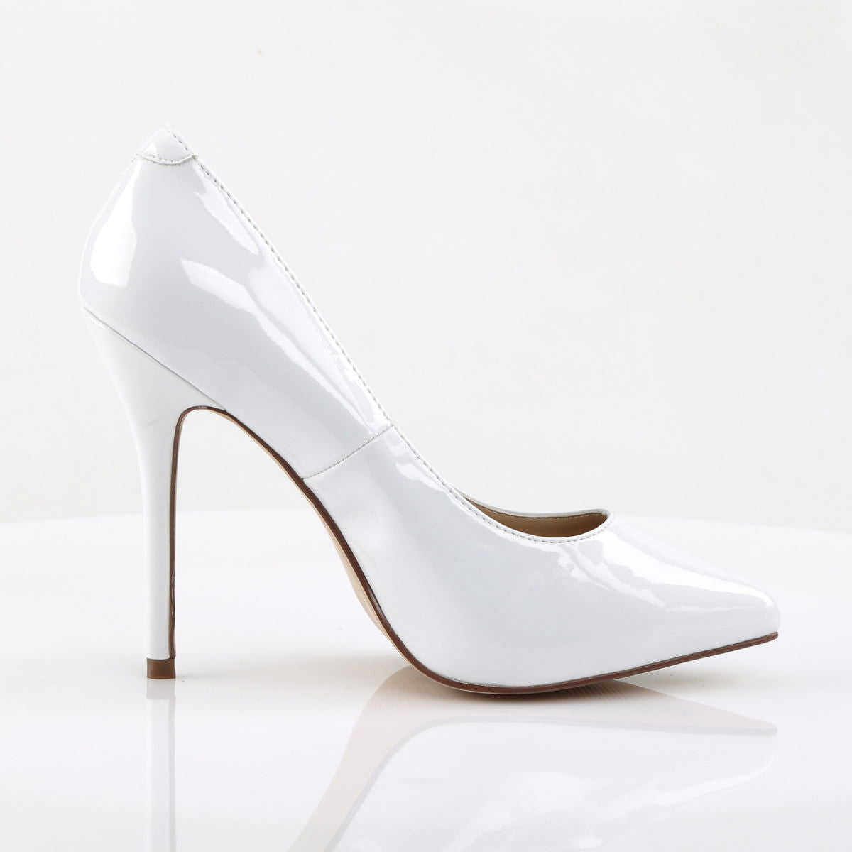 Amuse 20 Classic Pump with 5 inch heel - White Patent - Shhh...