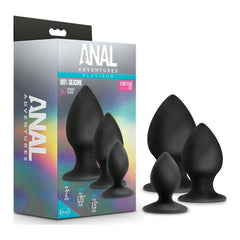 Anal Adventures Platinum Silicone Anal Stout Plug Kit - Shhh...