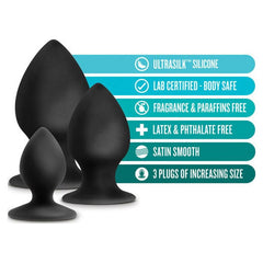 Anal Adventures Platinum Silicone Anal Stout Plug Kit - Shhh...