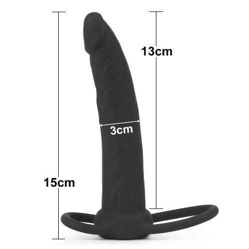 Anal Indulgence Fantasy Double Prober - 15.2 cm (6'') Anal DP Dong w Cock Ring - Shhh...