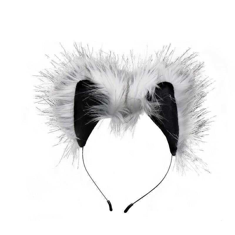 Anal Plug and Ears Set Grey Wolf Tail - Shhh...