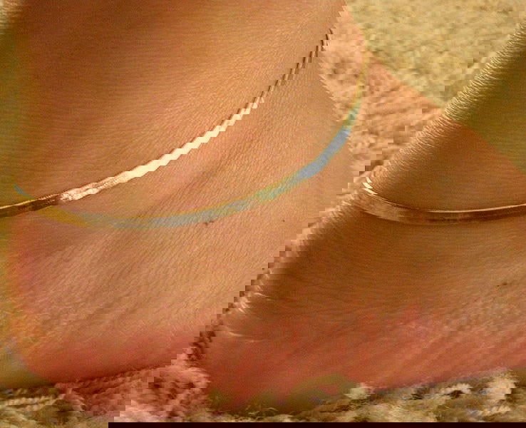 Anklet gold herringbone links, adjustable - Shhh...