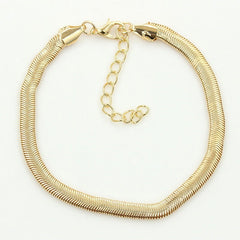 Anklet gold herringbone links, adjustable - Shhh...