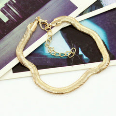 Anklet gold herringbone links, adjustable - Shhh...
