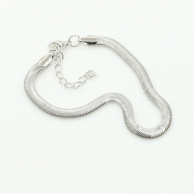Anklet gold herringbone links, adjustable - Shhh...