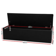 Artiss Ottoman Storage Box - Black LARGE 1.4m long - Shhh...