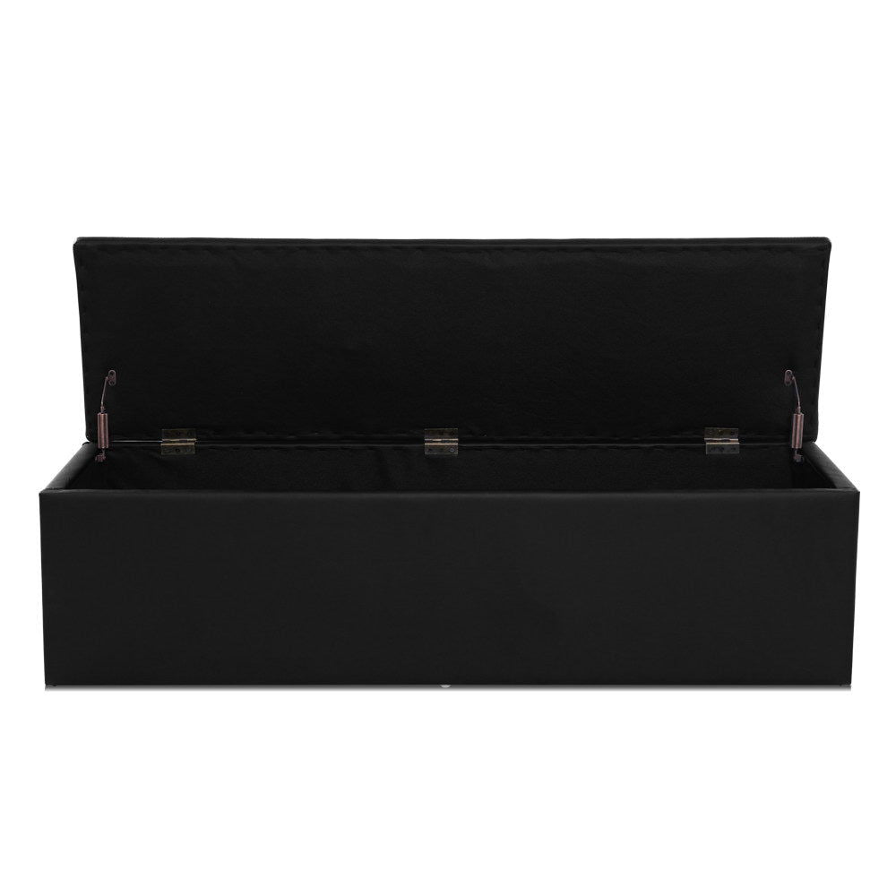 Artiss Ottoman Storage Box - Black LARGE 1.4m long - Shhh...