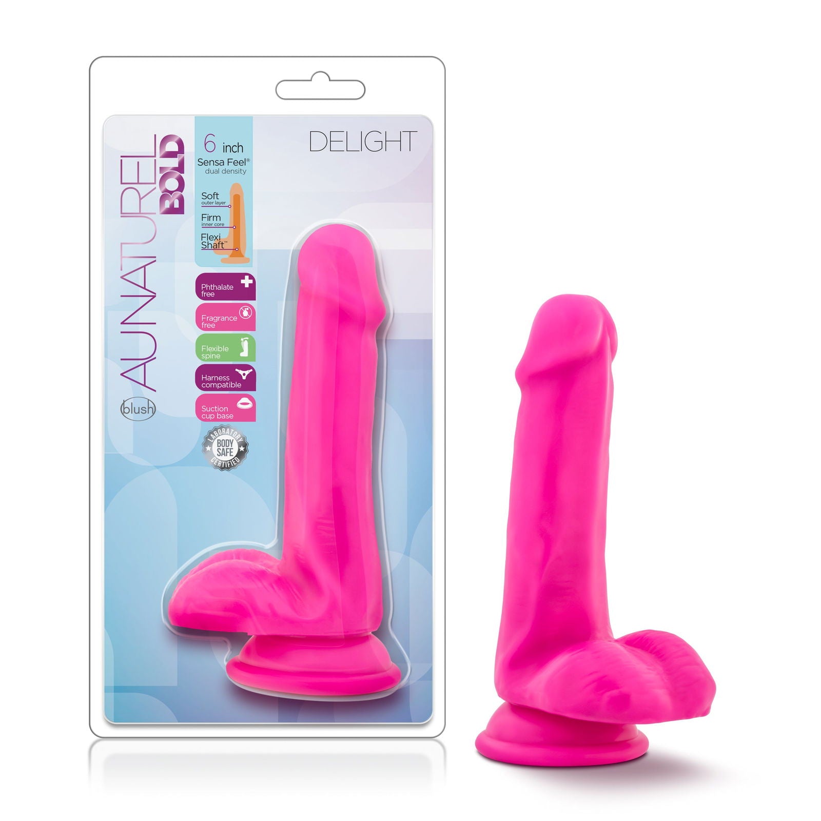 Au Naturel Bold Delight 6in Dildo Pink - Shhh...