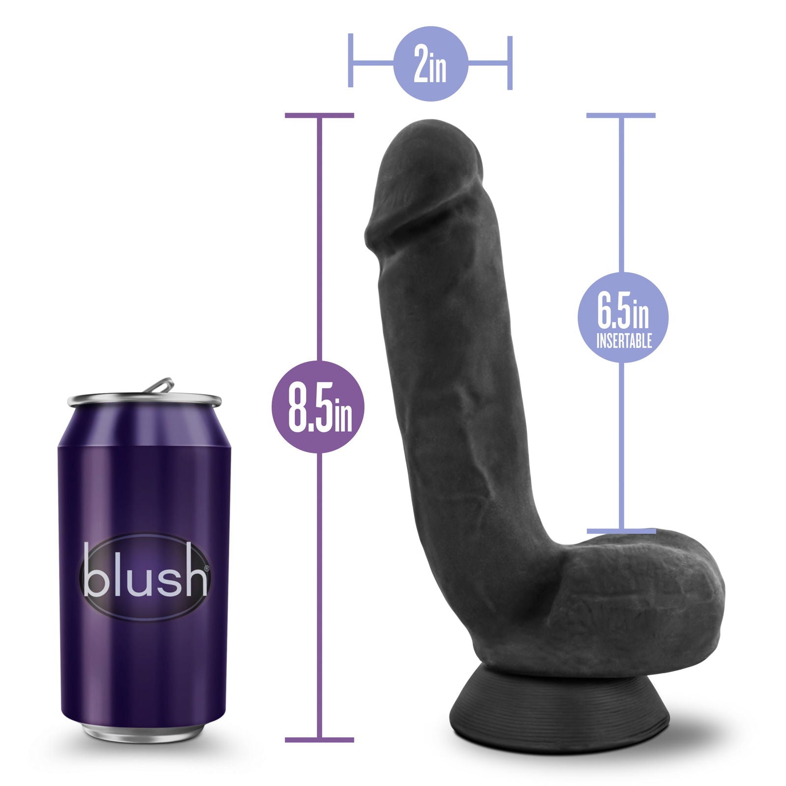 Au Naturel Bold Pound 8.5in Dildo Black - Shhh...