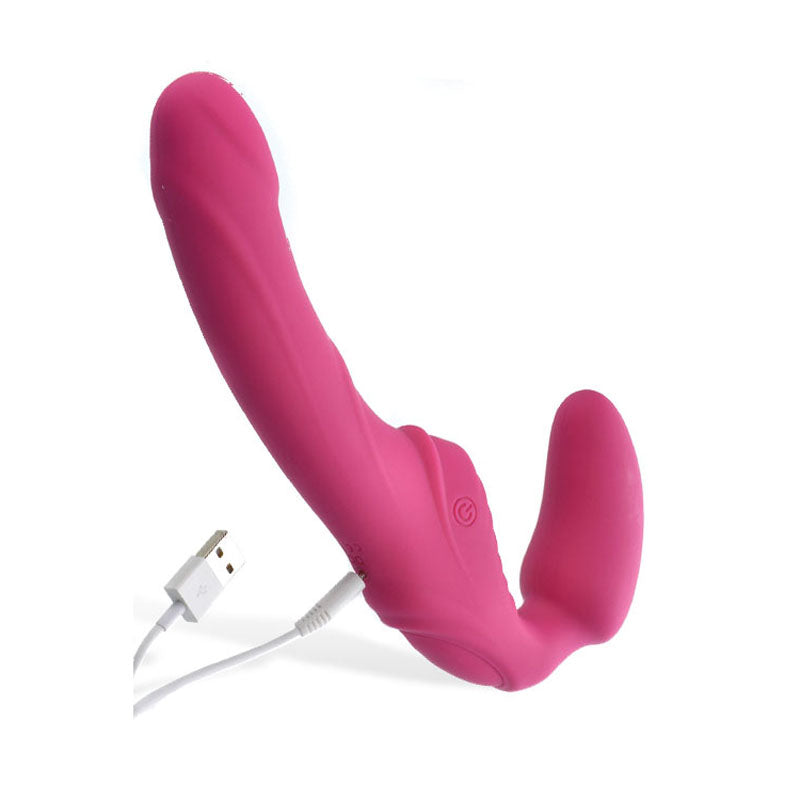 Adam & Eve Eve's Vibrating Strapless Strap-On - Pink