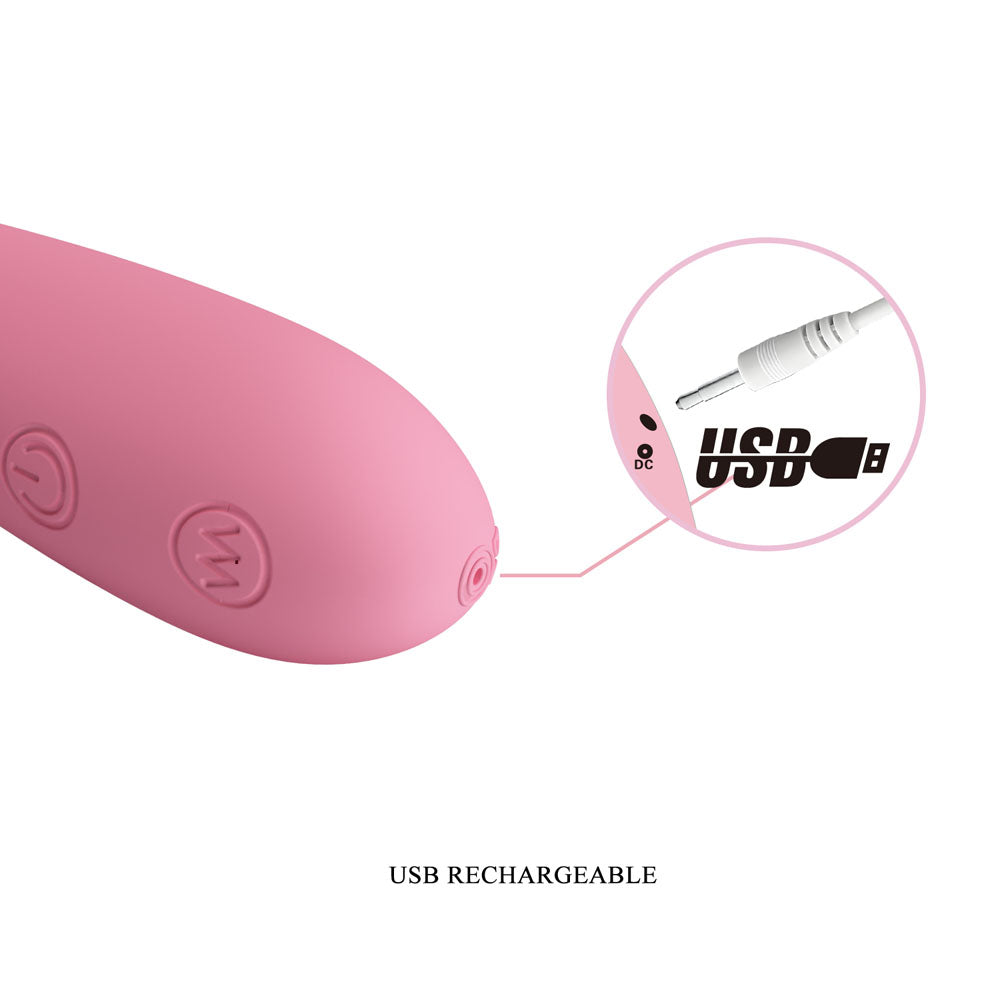 Party Up JOHN Flexible Vibe 16 cm USB Rechargeable Vibrator - PINK