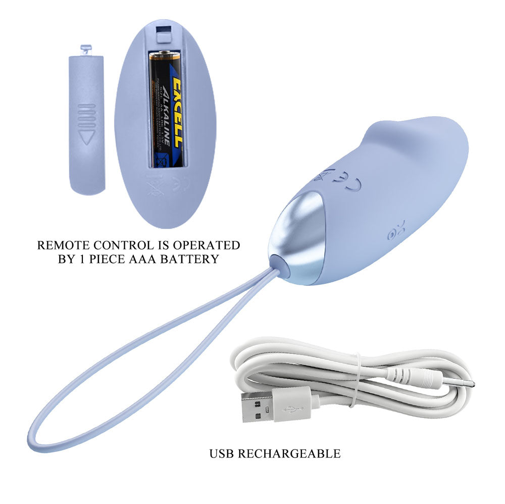 Party Up IVAN USB Vibrating Egg with Wireless Remote - PURPLE