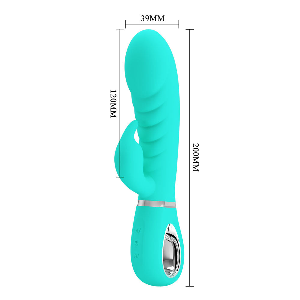 Party Up EDWARD Rabbit Vibrator 20 cm USB - Teal