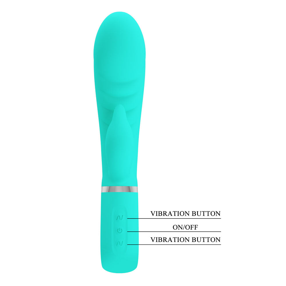 Party Up EDWARD Rabbit Vibrator 20 cm USB - Teal