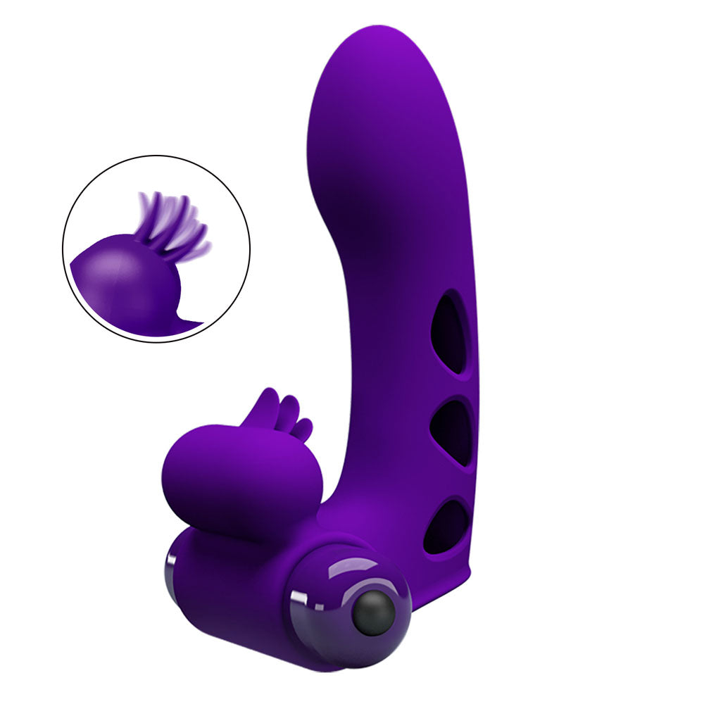 Party Up MIKE Vibrating Finger Vibrator - Purple