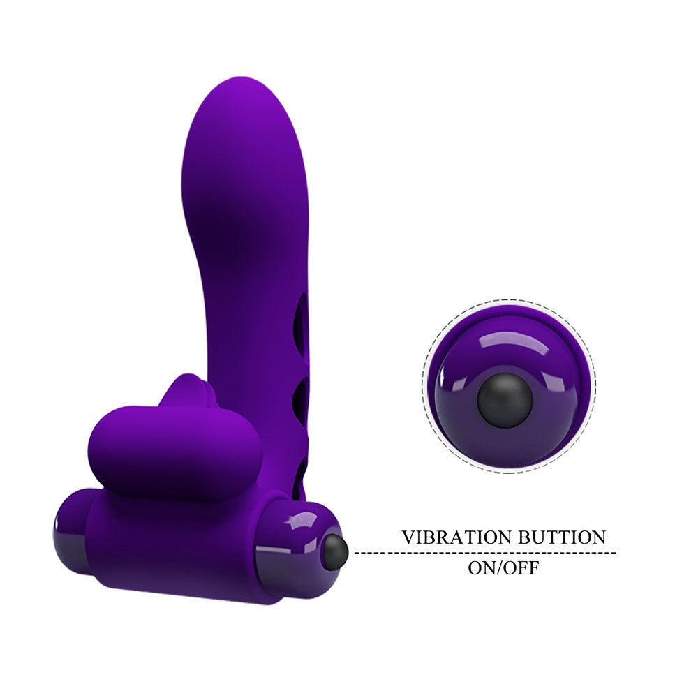 Party Up MIKE Vibrating Finger Vibrator - Purple