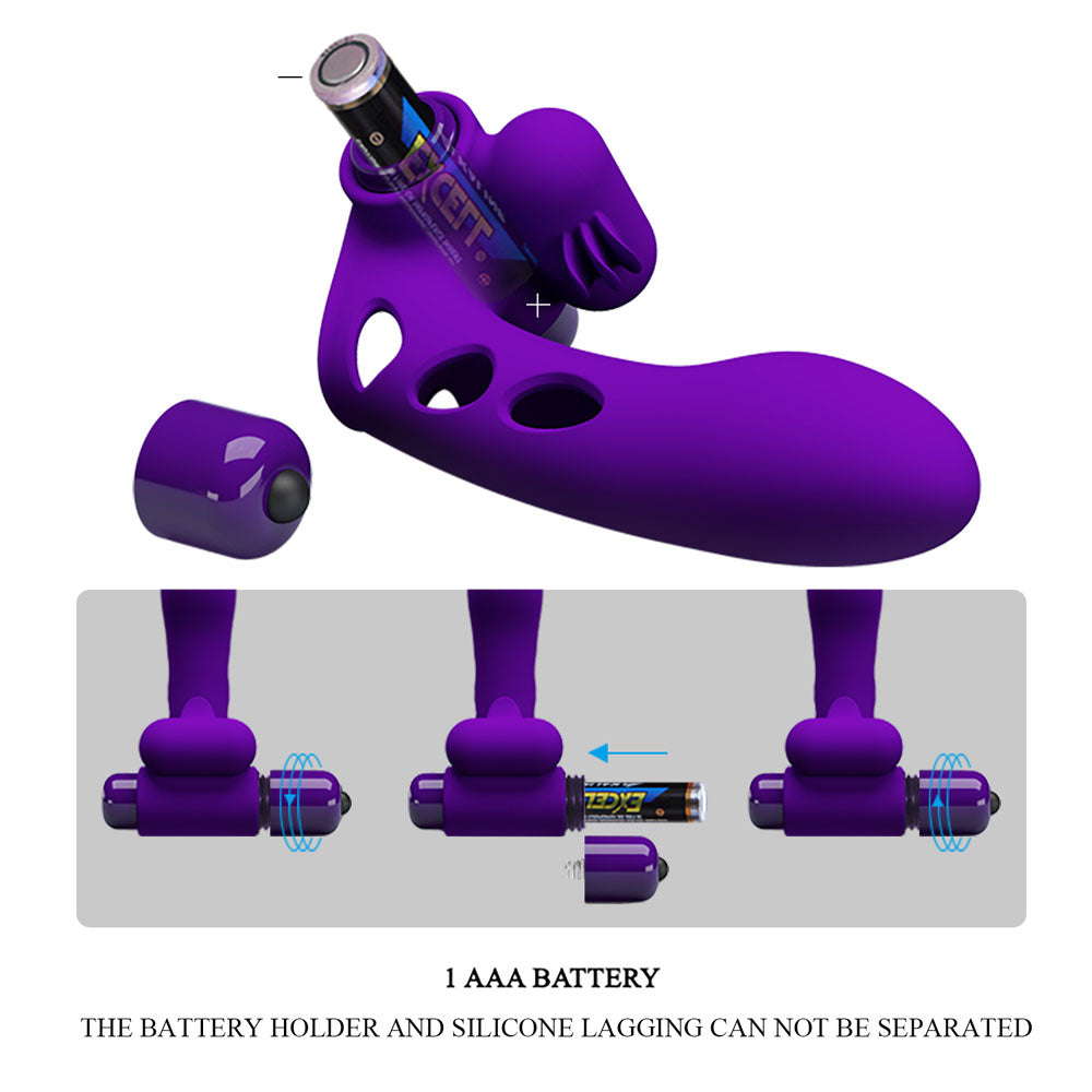 Party Up MIKE Vibrating Finger Vibrator - Purple