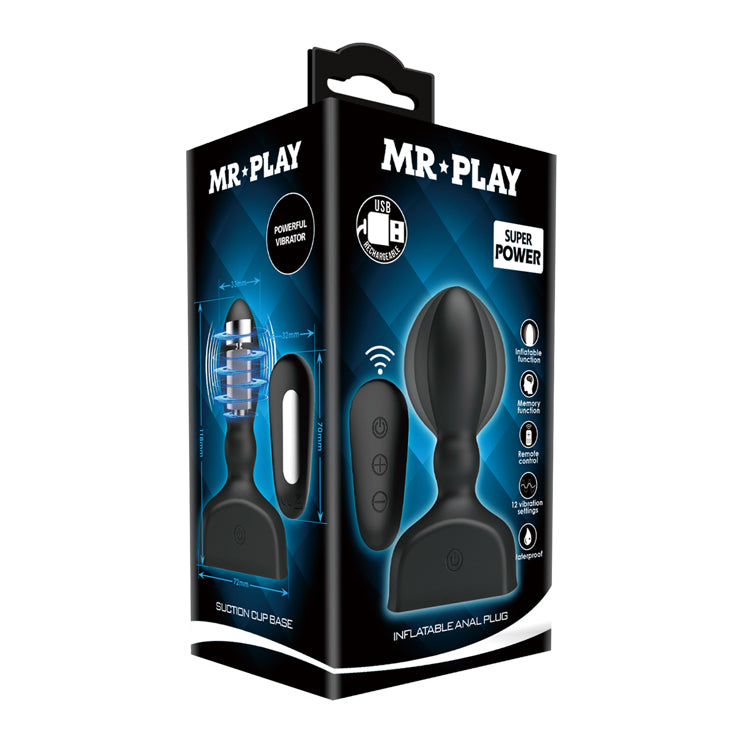 MR PLAY Inflatable Anal Plug -  USB Rechargeable Inflatable Anal Plug with Wireless Remote