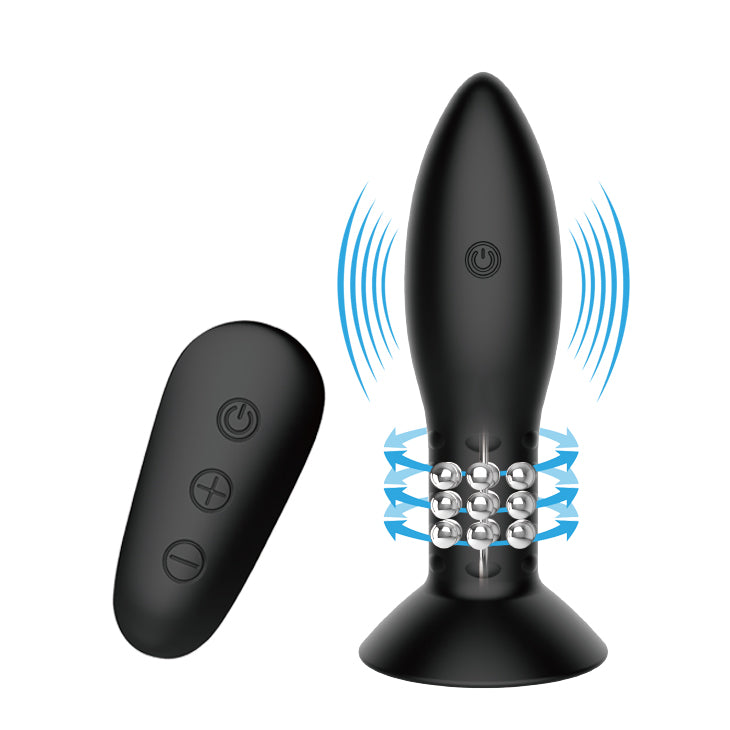 MR PLAY Rotation Beads Anal Plug -  USB Rechargeable Beaded Butt Plug with Wireless Remote