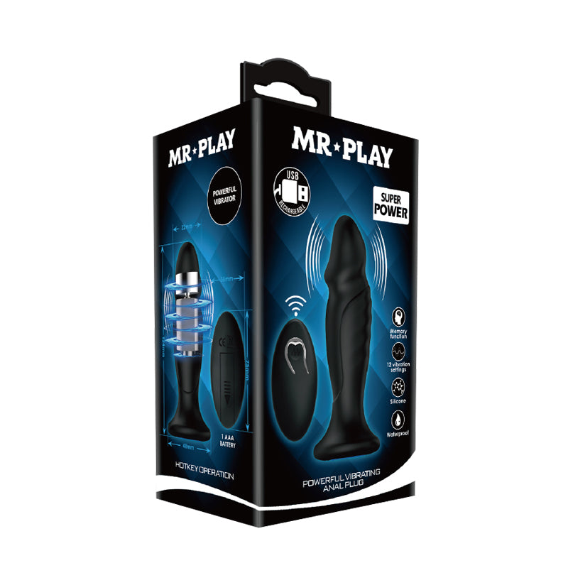 MR PLAY Powerful Vibrating Anal Plug -  12.4 cm USB Rechargeable Vibrating Anal Plug with Remote