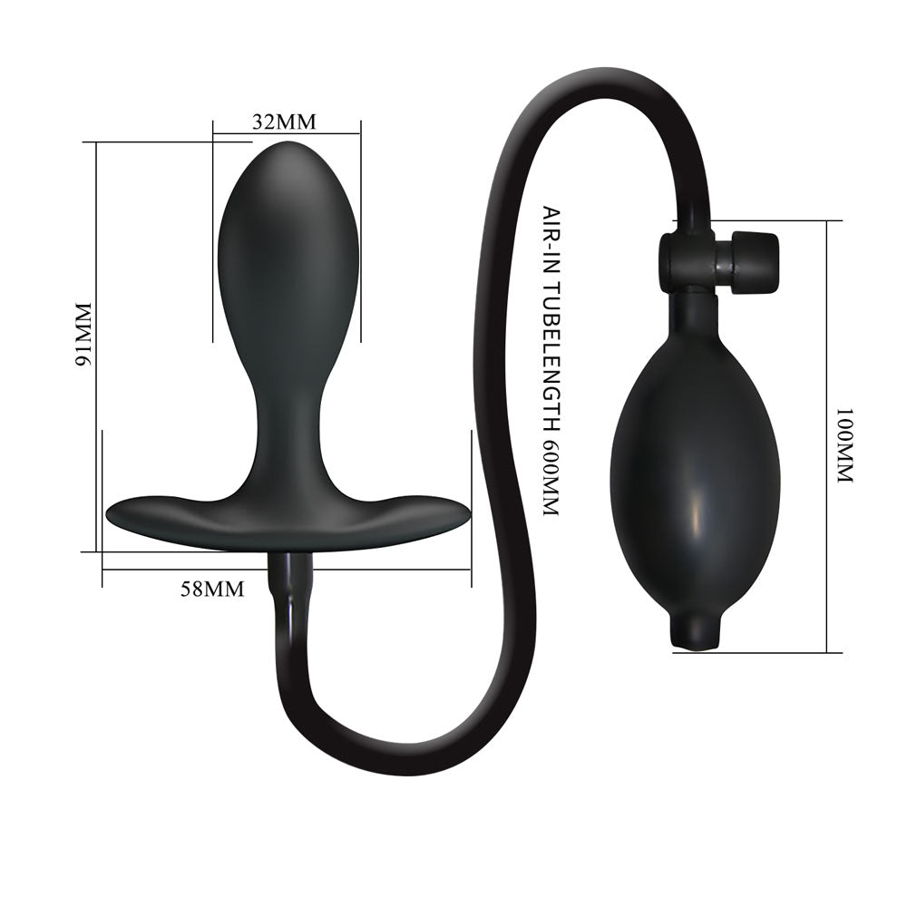 Party Up KEVIN Inflatable Butt Plug -  9.1 cm Inflatable Butt Plug