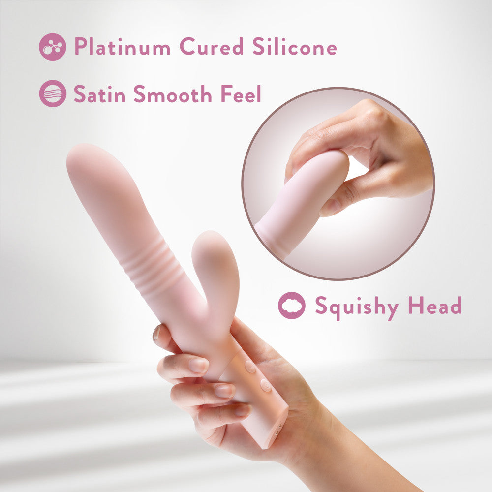 Blush - Fraya -  -  24.1 cm USB Rechargeable Thrusting Rabbit Vibrator