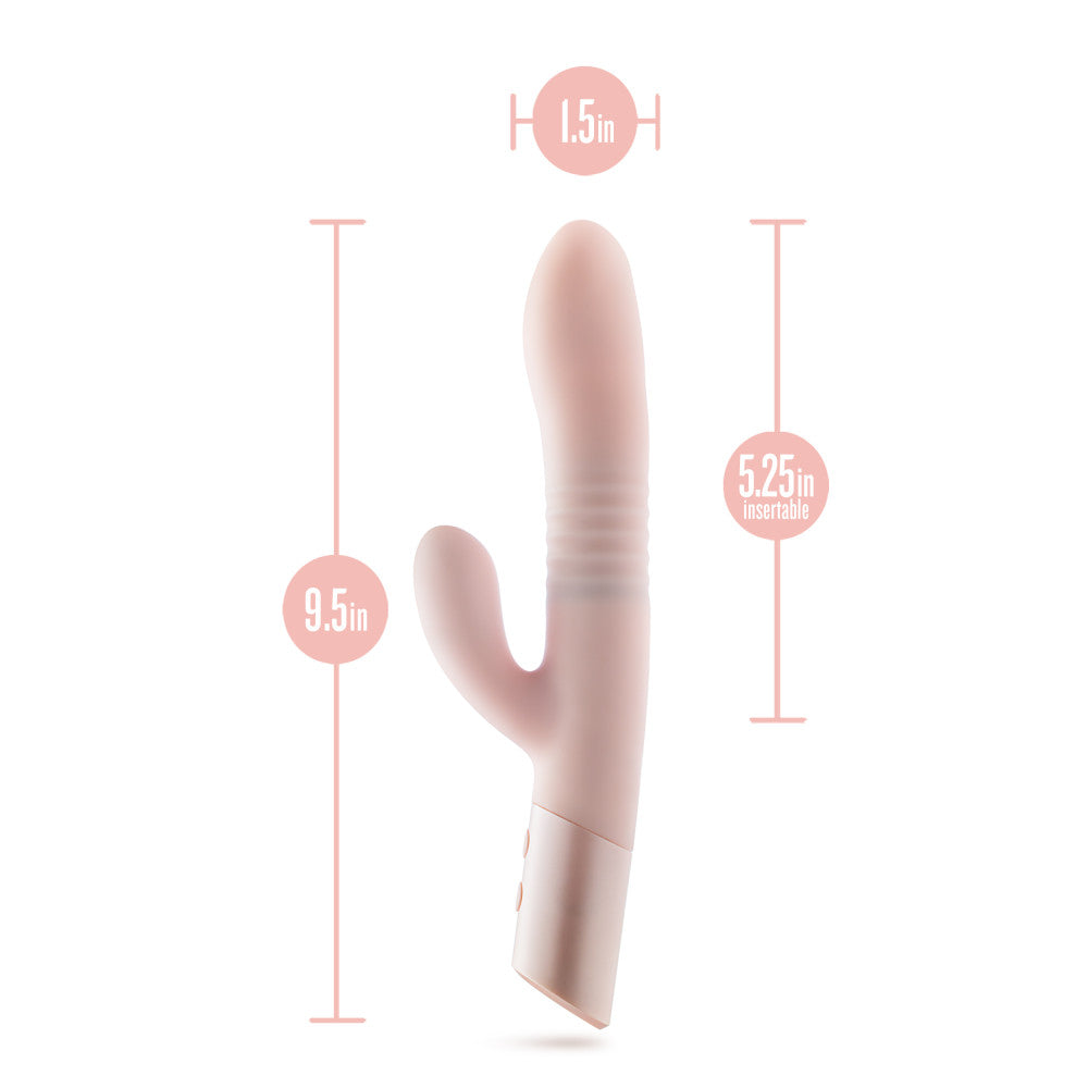 Blush - Fraya -  -  24.1 cm USB Rechargeable Thrusting Rabbit Vibrator