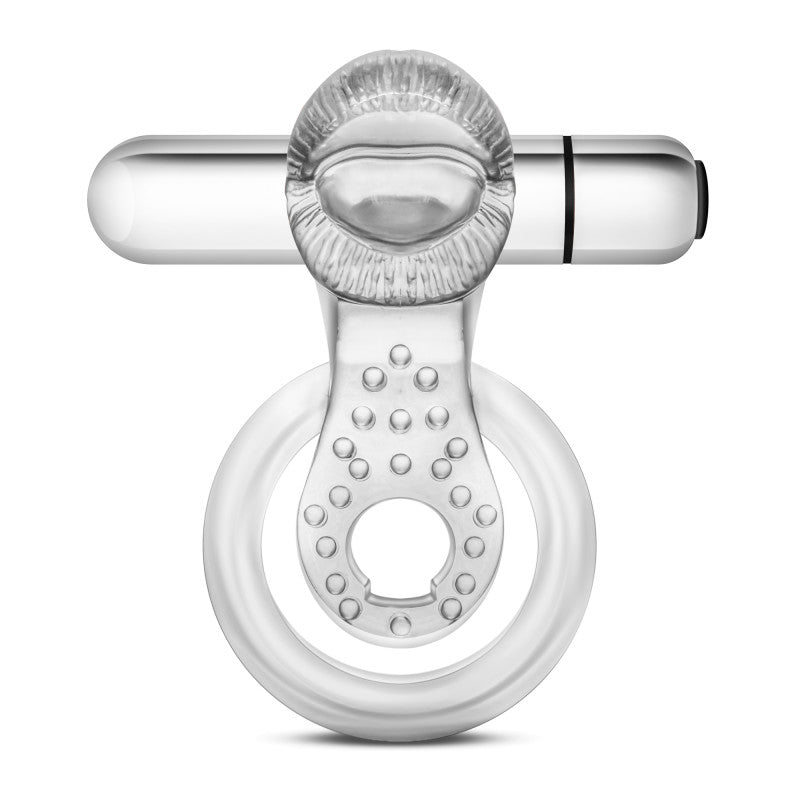 Stay Hard 10-Function Vibrating Tongue Cock & Ball Ring - Clear