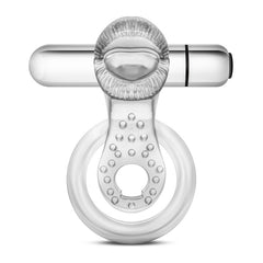 Stay Hard 10-Function Vibrating Tongue Cock & Ball Ring - Clear