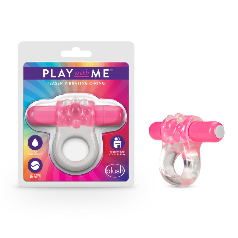 Play With Me Teaser Vibrating Cock Ring - Pink