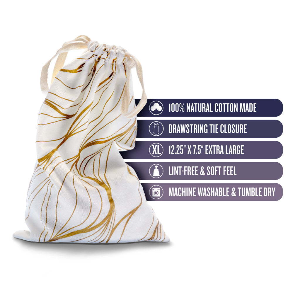 The Collection Embrace Sex Toy Storage Bag - Gold Swirl